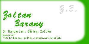 zoltan barany business card